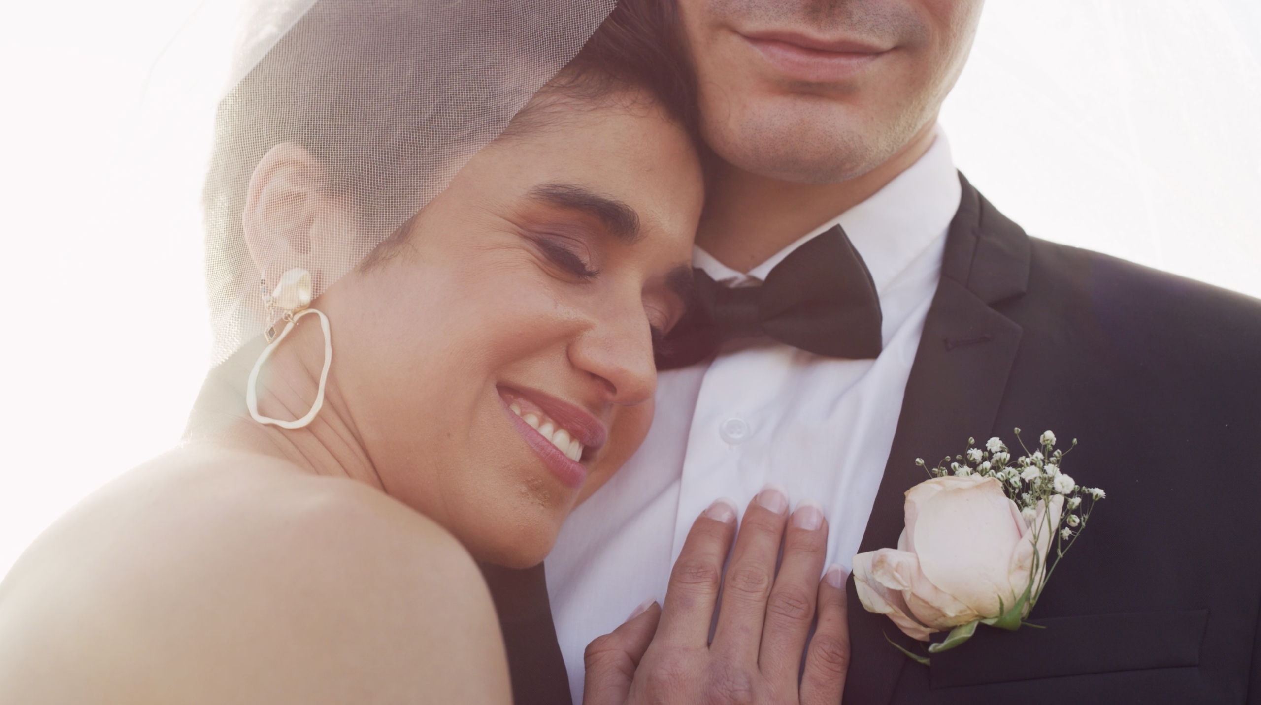 Lovers embraced by light.