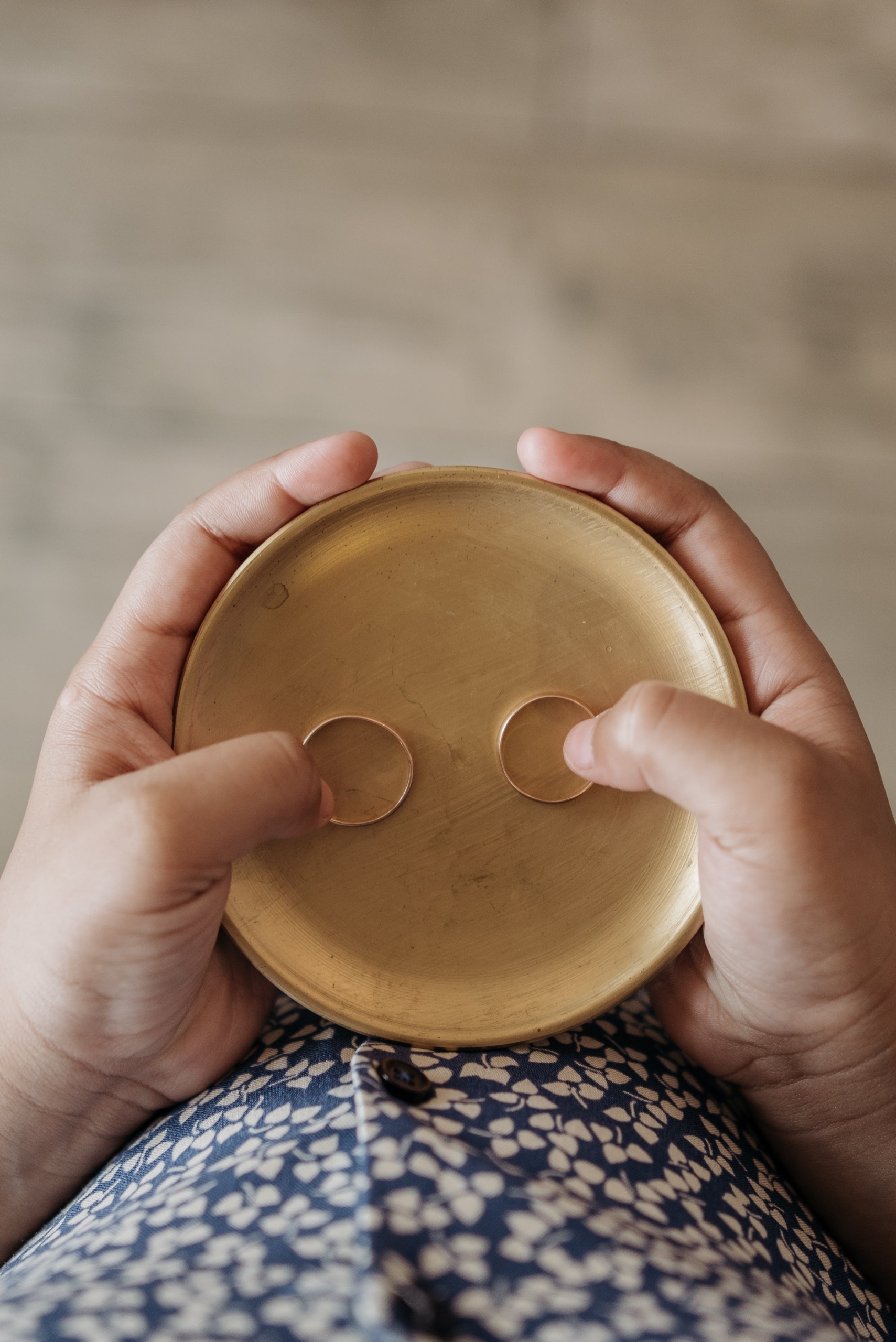 Two rings carefully handled.